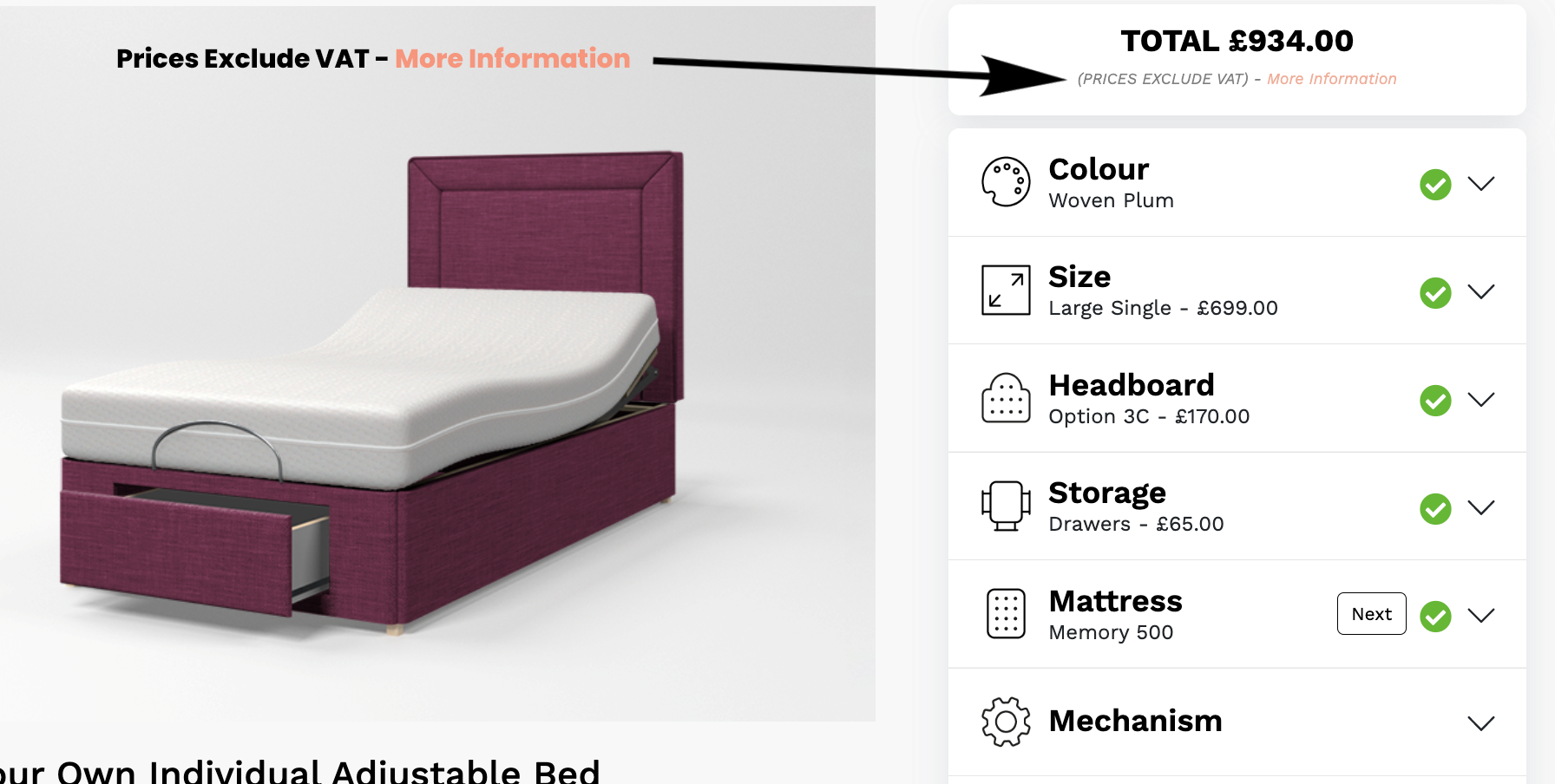 Build a bed VAT Exemption